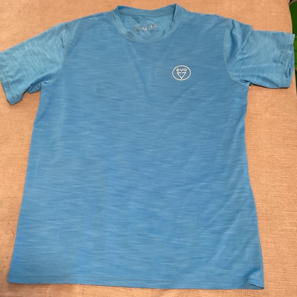 EVO Mens UPF 50 Performance T-Shirt Blue Space Dye Short Sleeve Size M‎